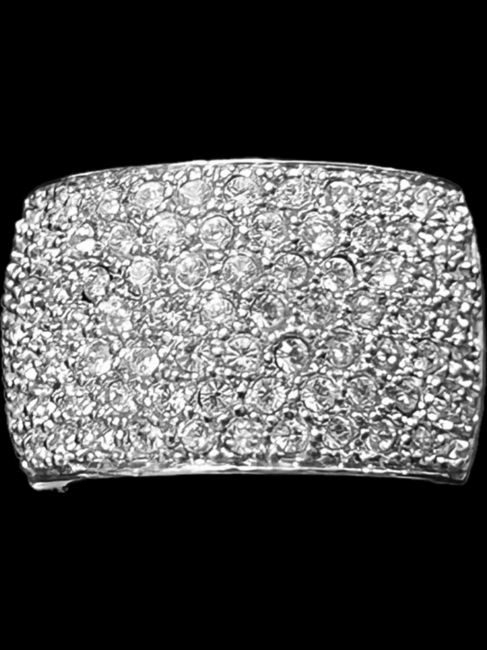 Suzanne Somers vintage CZ pave set cocktail statement band ring sterling silver